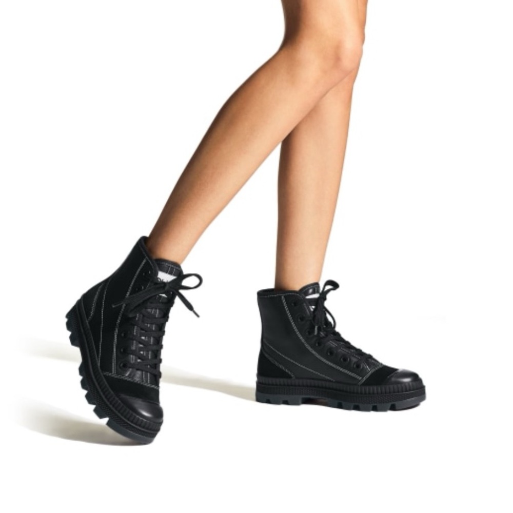 Jimmy Choo Nord black leather combat boot